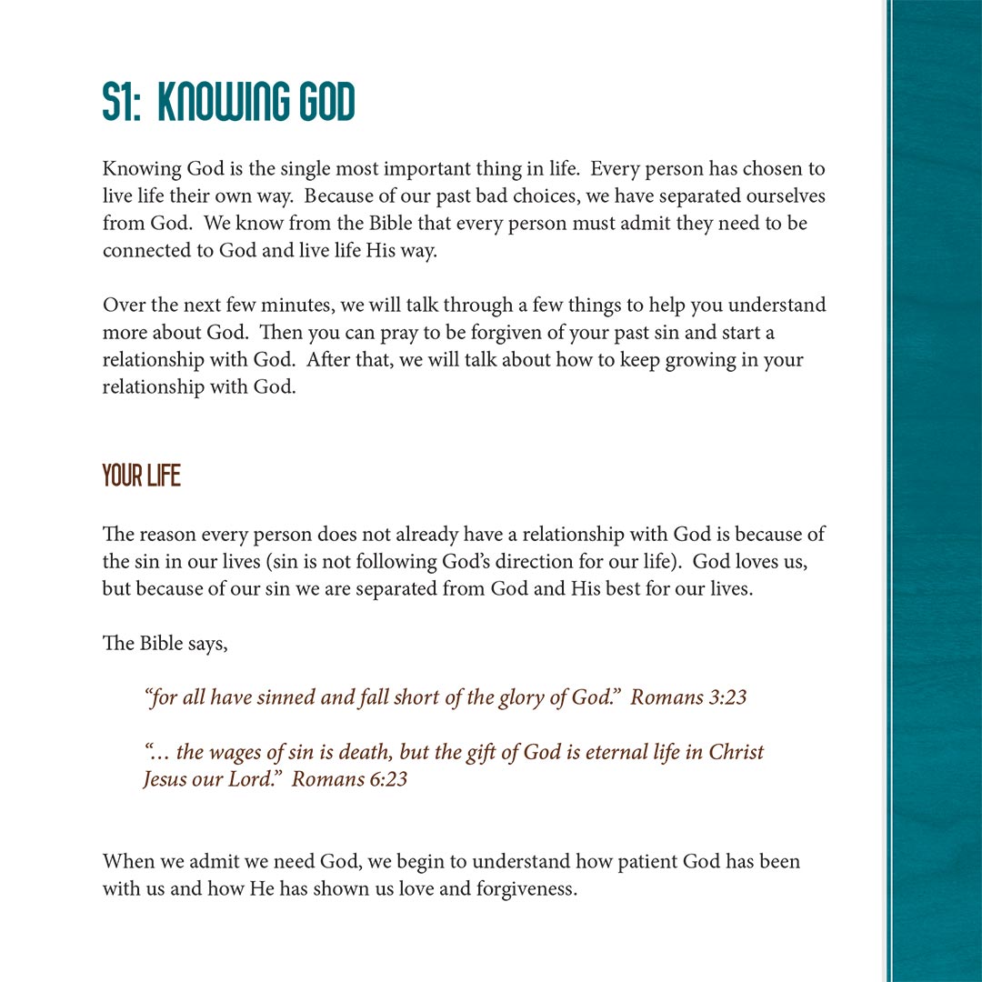 A page from the old Spiritual Commitment Guide